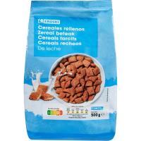 Cereales rellenos de leche EROSKI, bolsa 500 g