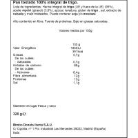 Pan tostado integral ORTIZ, 36 rebanadas, paquete 320 g