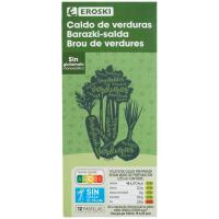 Caldo de verduras EROSKI, 12 pastillas, caja 120 g