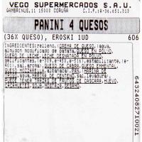 Panini 4 quesos EROSKI, 1 ud