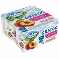 Yogur griego ligero con melocotón ASTURIANA pack 4x125 g