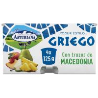 Yogur griego con macedonia ASTURIANA, pack 4x125 g