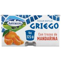 Yogur griego con mandarina ASTURIANA, pack 4x125 g