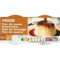 Flan de queso EROSKI, pack 4x100 g