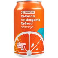 Refresco de naranja EROSKI, lata 33 cl