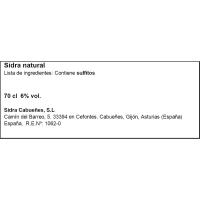 Sidra natural CABUEÑES, botella 70 cl