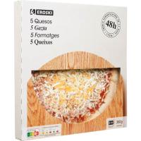 Pizza triple fermentación 5 quesos EROSKI, caja 360 g