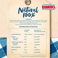 Pan de molde natural blanco con corteza BIMBO, paquete 360 g
