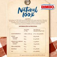Pan de molde natural integral con corteza BIMBO, paquete 360 g