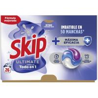 Detergente en cápsulas eficacia SKIP ULTIMATE, bolsa 26 dosis