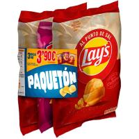 Patas a la sal LAYS + Patats Ruffles al jamón, pack 470 g