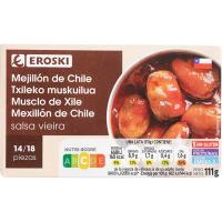 Mejillones chilenos en salsa vieira  14/18 EROSKI, lata 111 g