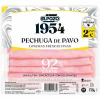 Pechuga de pavo ELPOZO 1954, lonchas, bandeja 130 g