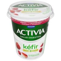 Kéfir con trozos de fresa y frambuesa ACTIVIA, tarrina 380 g