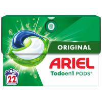 Detergente en cápsulas ARIEL ORIGINAL, caja 22 dosis