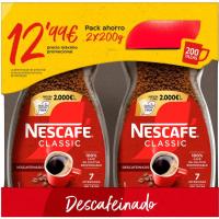 Café soluble descafeinado NESCAFÉ, pack 2x200 g