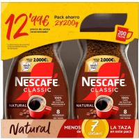 Café soluble natural NESCAFÉ, pack 2x200 g