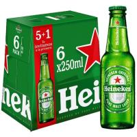 Cerveza holandesa HEINEKEN, pack botellín 6x25 cl