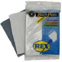 Bayeta para suelo blanco-azul 40x30 cm REX, pack 2 uds