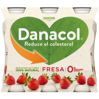 Danacol para beber sabor fresa DANONE, pack 6x100 ml