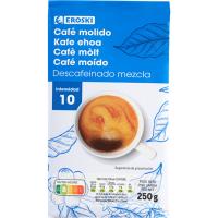 Café molido descafeinado mezcla EROSKI, paquete 250 g